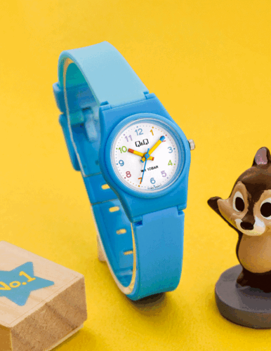 큐앤큐 V28A-004VY 블루 어린이 초등학생 여성 방수 패션 손목시계